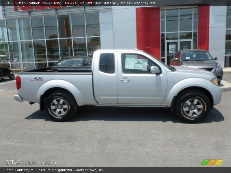 Brilliant Silver Metallic / Pro 4X Graphite/Red 2012 Nissan Frontier Pro-4X King Cab 4x4