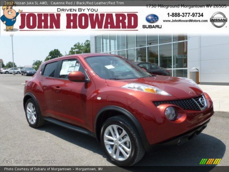 Cayenne Red / Black/Red Leather/Red Trim 2012 Nissan Juke SL AWD