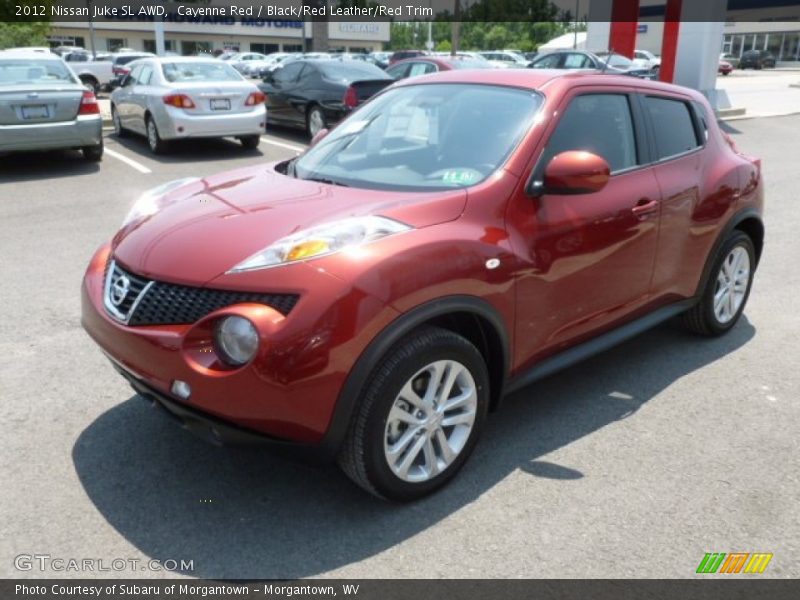 Cayenne Red / Black/Red Leather/Red Trim 2012 Nissan Juke SL AWD