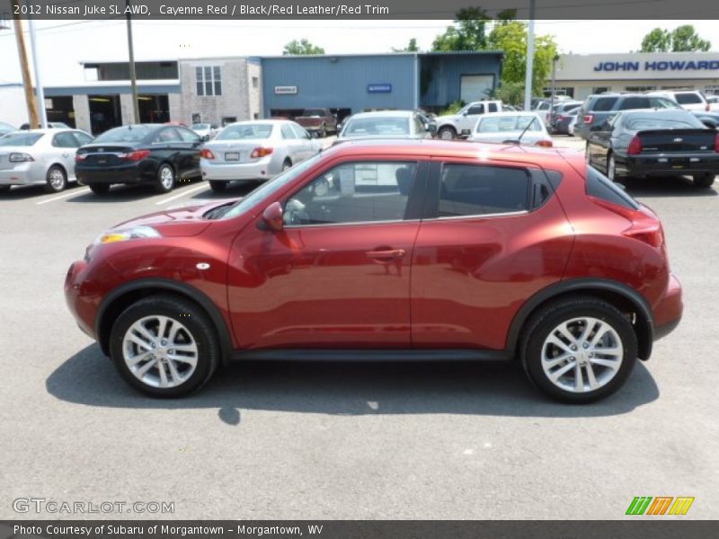 Cayenne Red / Black/Red Leather/Red Trim 2012 Nissan Juke SL AWD