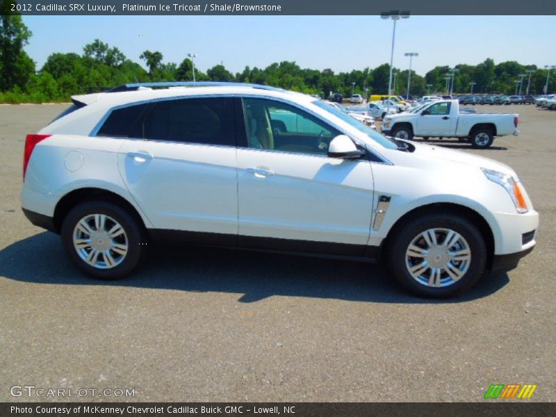 Platinum Ice Tricoat / Shale/Brownstone 2012 Cadillac SRX Luxury