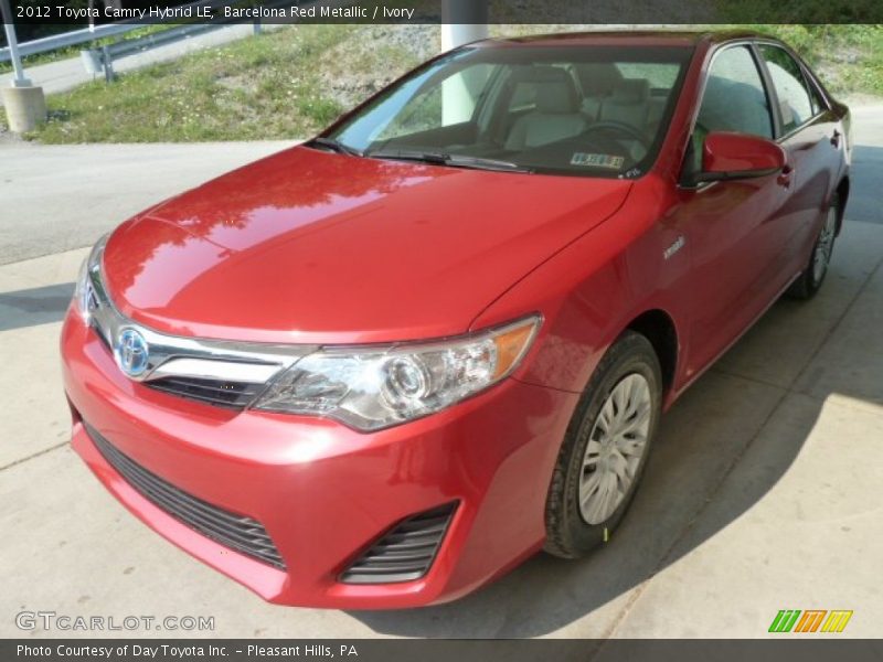 Barcelona Red Metallic / Ivory 2012 Toyota Camry Hybrid LE