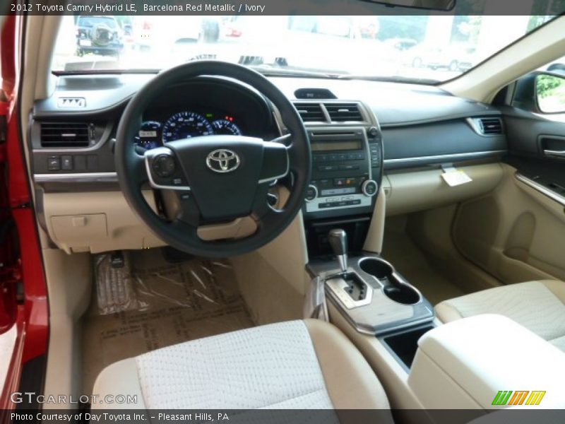 Barcelona Red Metallic / Ivory 2012 Toyota Camry Hybrid LE