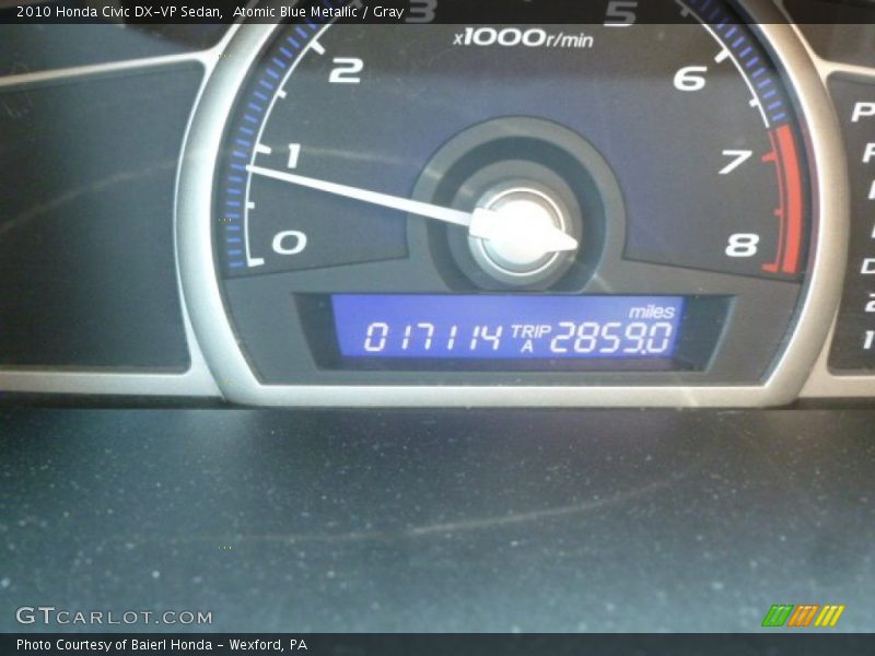 Atomic Blue Metallic / Gray 2010 Honda Civic DX-VP Sedan