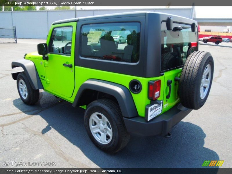 Gecko Green / Black 2012 Jeep Wrangler Sport 4x4