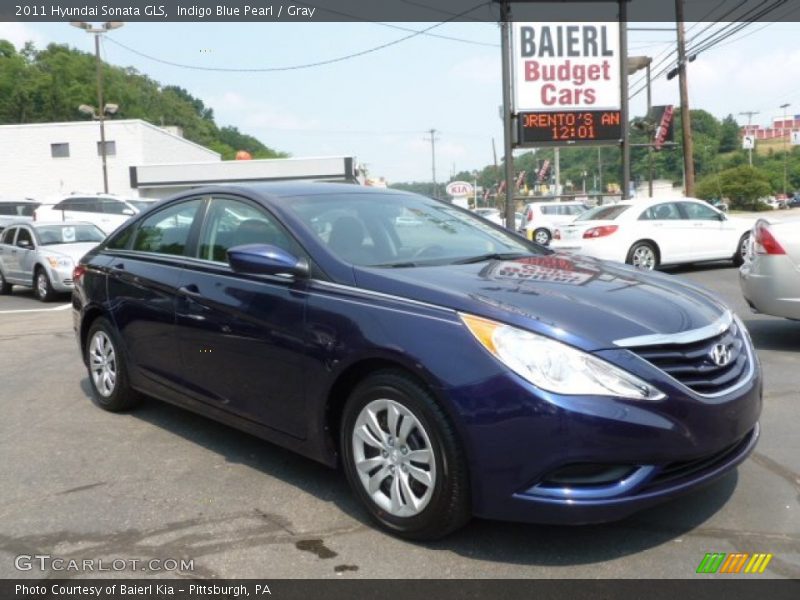 Indigo Blue Pearl / Gray 2011 Hyundai Sonata GLS