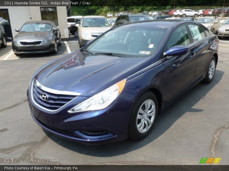 Indigo Blue Pearl / Gray 2011 Hyundai Sonata GLS