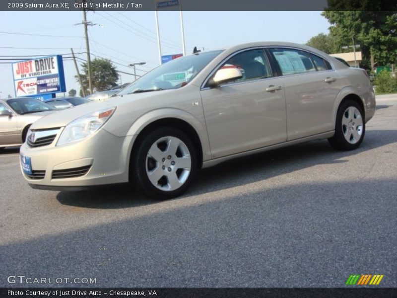 Gold Mist Metallic / Tan 2009 Saturn Aura XE