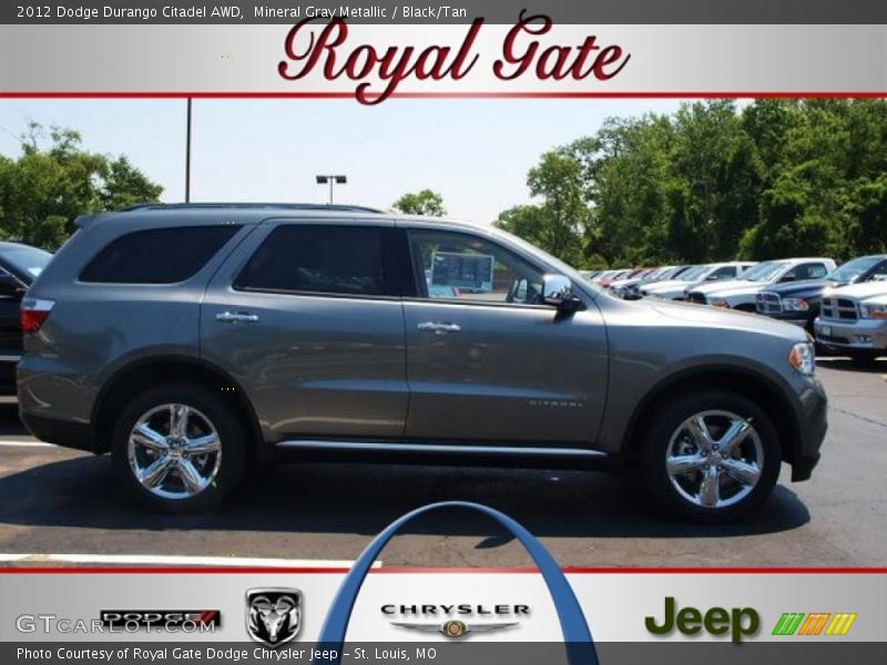 Mineral Gray Metallic / Black/Tan 2012 Dodge Durango Citadel AWD
