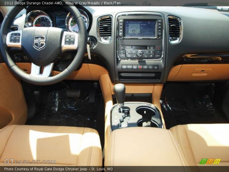 Mineral Gray Metallic / Black/Tan 2012 Dodge Durango Citadel AWD