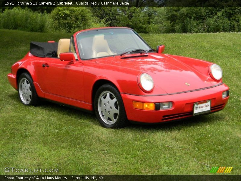 Guards Red / Cashmere Beige 1991 Porsche 911 Carrera 2 Cabriolet
