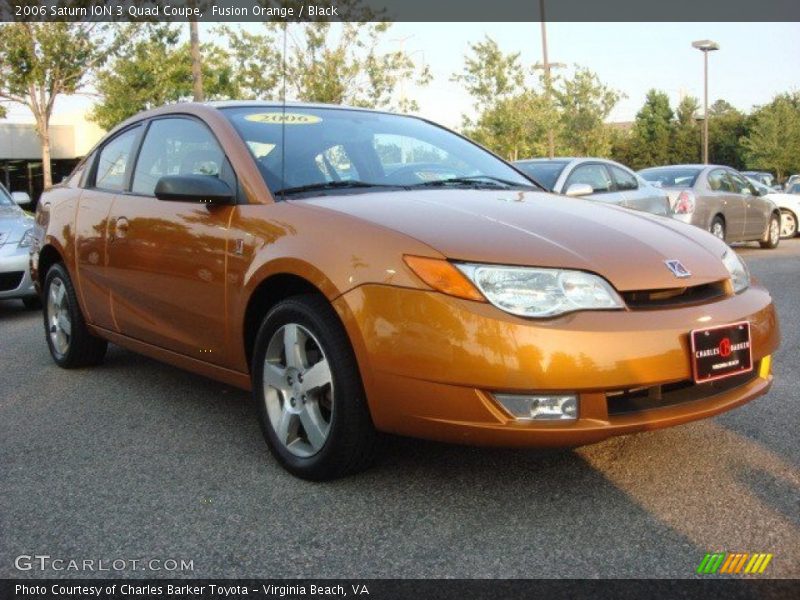 Fusion Orange / Black 2006 Saturn ION 3 Quad Coupe