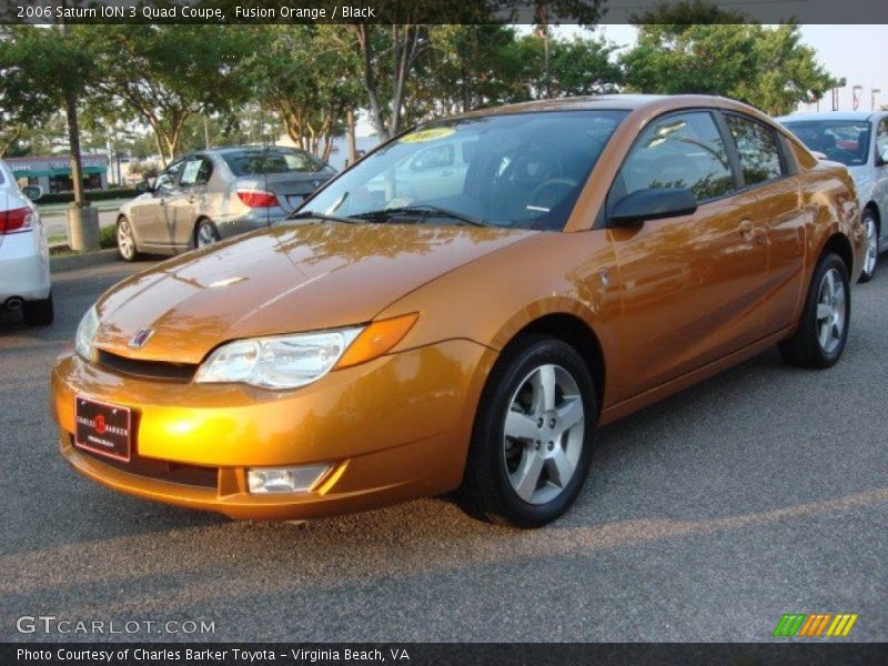 Fusion Orange / Black 2006 Saturn ION 3 Quad Coupe