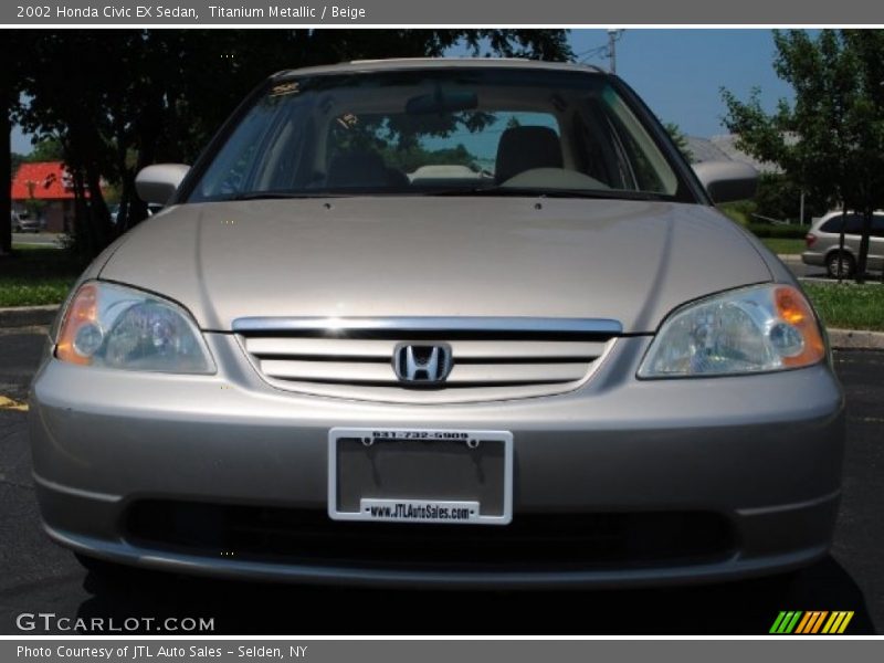 Titanium Metallic / Beige 2002 Honda Civic EX Sedan