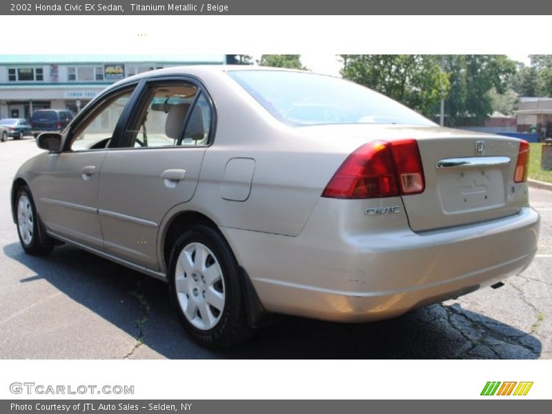 Titanium Metallic / Beige 2002 Honda Civic EX Sedan