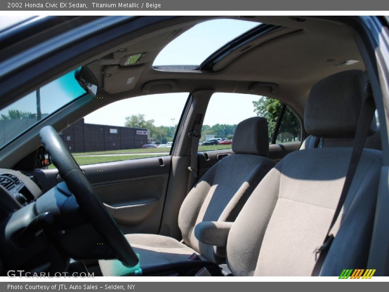 Titanium Metallic / Beige 2002 Honda Civic EX Sedan