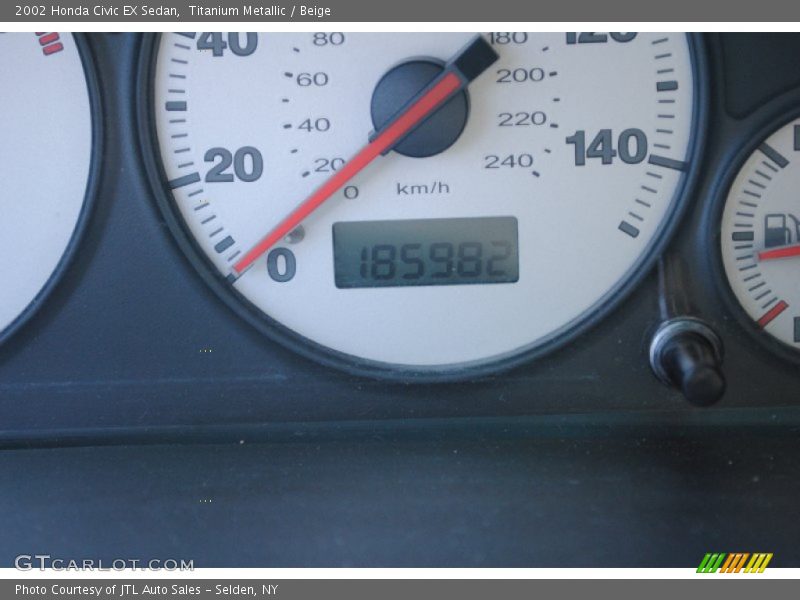 Titanium Metallic / Beige 2002 Honda Civic EX Sedan