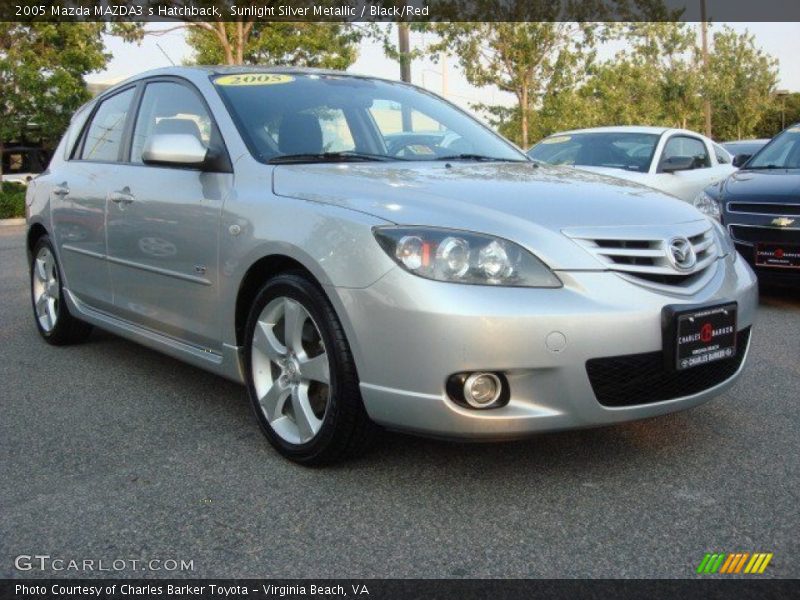 Sunlight Silver Metallic / Black/Red 2005 Mazda MAZDA3 s Hatchback