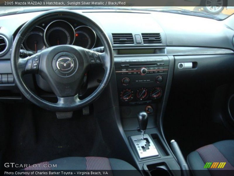 Sunlight Silver Metallic / Black/Red 2005 Mazda MAZDA3 s Hatchback