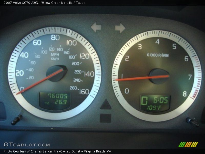 Willow Green Metallic / Taupe 2007 Volvo XC70 AWD