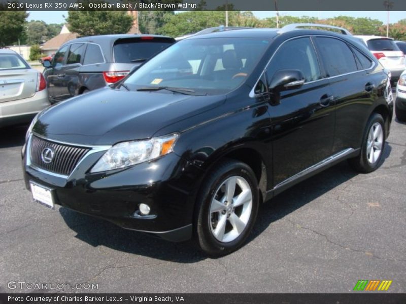 Obsidian Black / Black/Brown Walnut 2010 Lexus RX 350 AWD