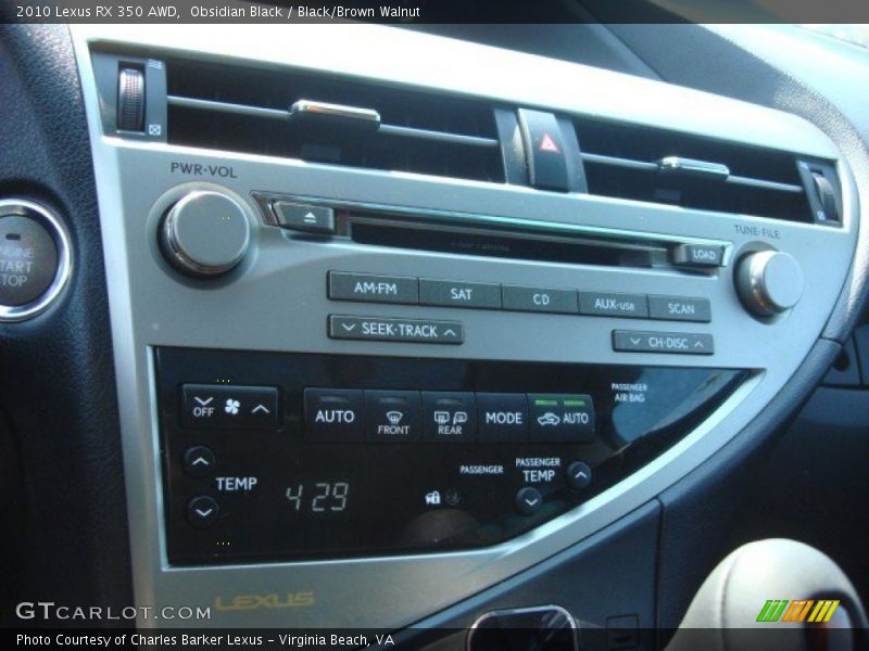 Obsidian Black / Black/Brown Walnut 2010 Lexus RX 350 AWD