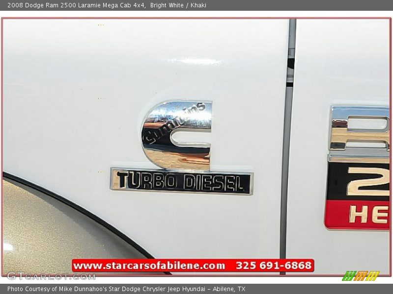 Bright White / Khaki 2008 Dodge Ram 2500 Laramie Mega Cab 4x4