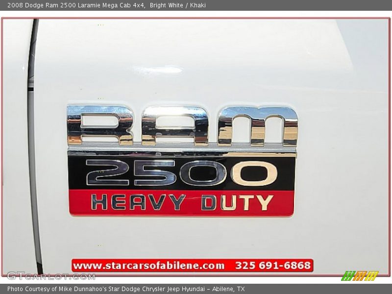 Bright White / Khaki 2008 Dodge Ram 2500 Laramie Mega Cab 4x4