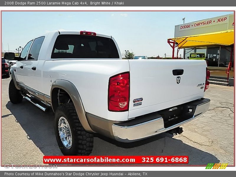 Bright White / Khaki 2008 Dodge Ram 2500 Laramie Mega Cab 4x4
