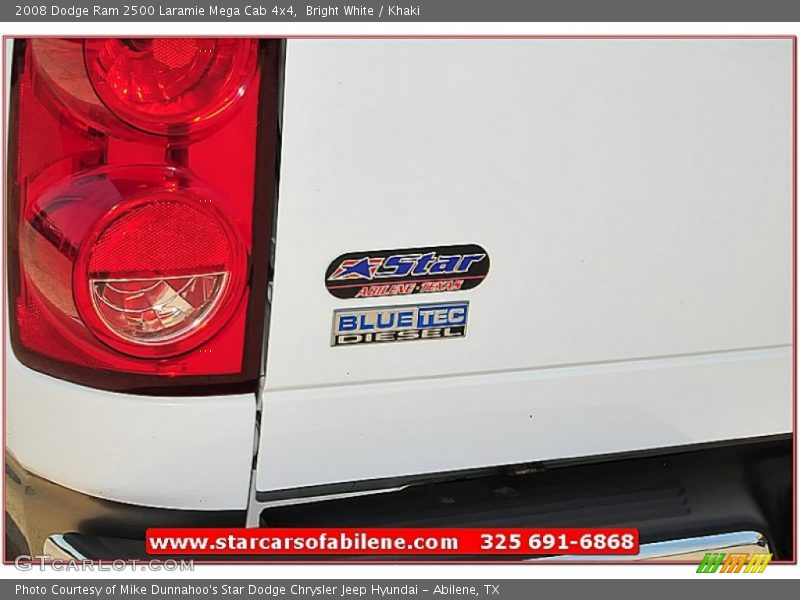 Bright White / Khaki 2008 Dodge Ram 2500 Laramie Mega Cab 4x4