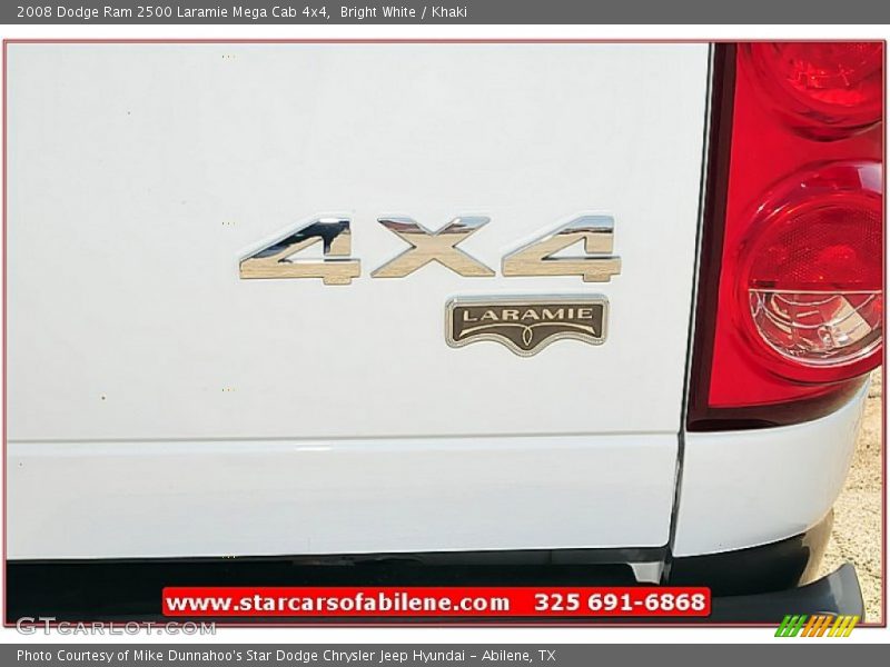 Bright White / Khaki 2008 Dodge Ram 2500 Laramie Mega Cab 4x4