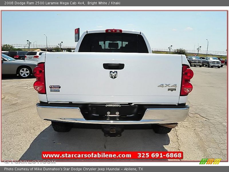 Bright White / Khaki 2008 Dodge Ram 2500 Laramie Mega Cab 4x4