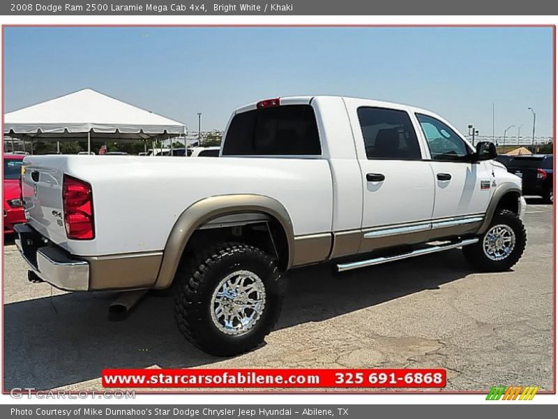 Bright White / Khaki 2008 Dodge Ram 2500 Laramie Mega Cab 4x4