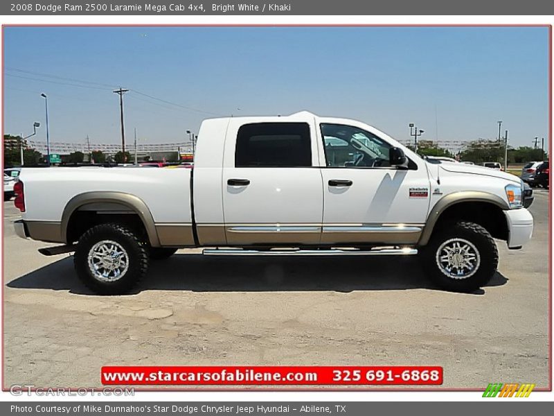 Bright White / Khaki 2008 Dodge Ram 2500 Laramie Mega Cab 4x4