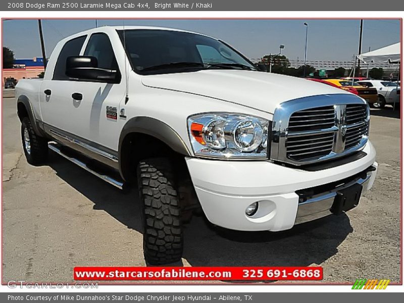 Bright White / Khaki 2008 Dodge Ram 2500 Laramie Mega Cab 4x4