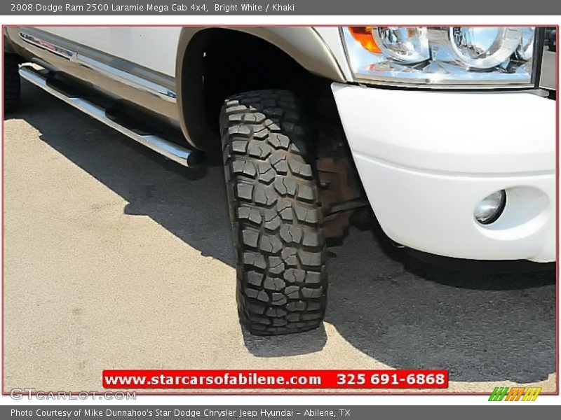 Bright White / Khaki 2008 Dodge Ram 2500 Laramie Mega Cab 4x4