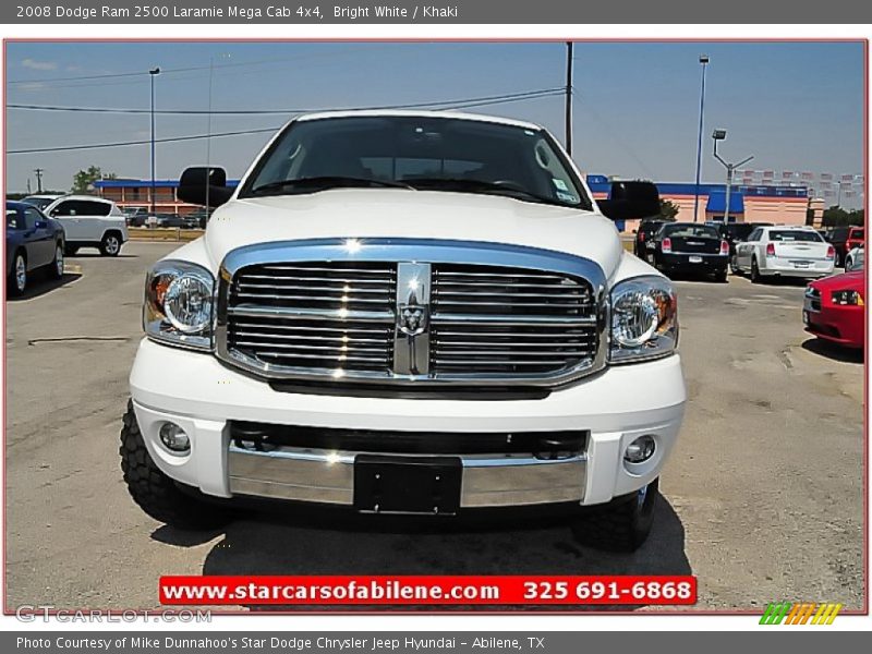 Bright White / Khaki 2008 Dodge Ram 2500 Laramie Mega Cab 4x4