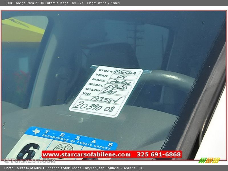 Bright White / Khaki 2008 Dodge Ram 2500 Laramie Mega Cab 4x4