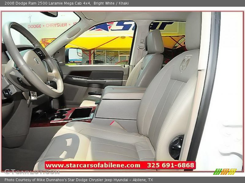 Bright White / Khaki 2008 Dodge Ram 2500 Laramie Mega Cab 4x4