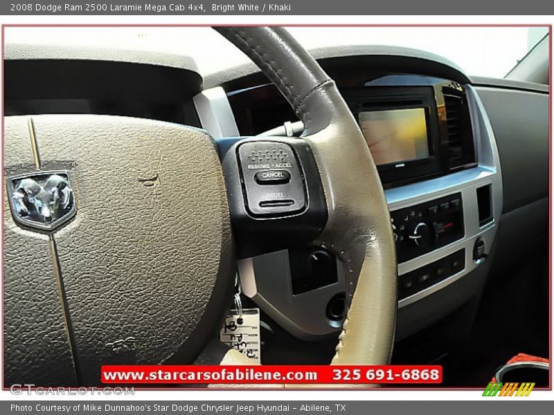 Bright White / Khaki 2008 Dodge Ram 2500 Laramie Mega Cab 4x4