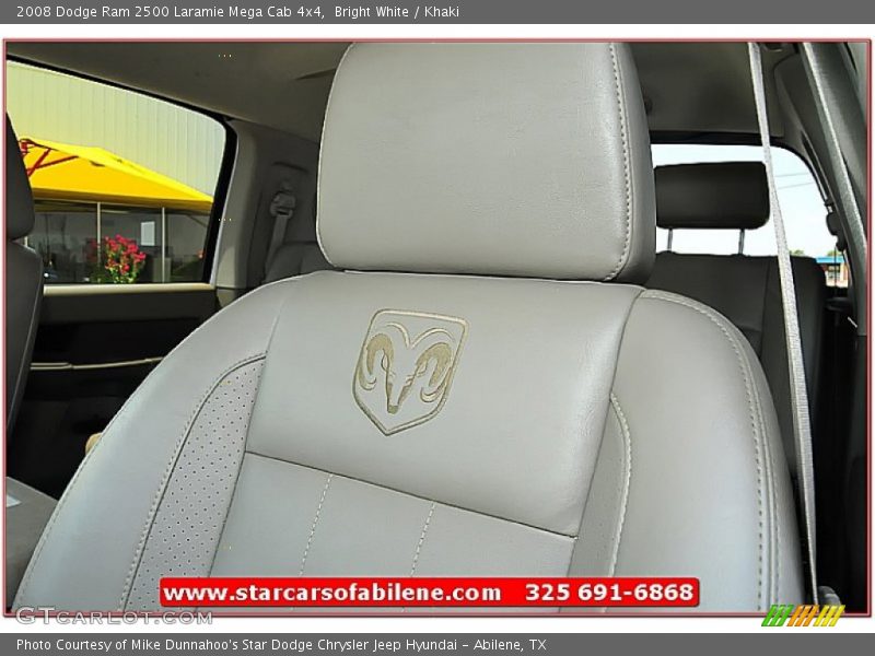 Bright White / Khaki 2008 Dodge Ram 2500 Laramie Mega Cab 4x4