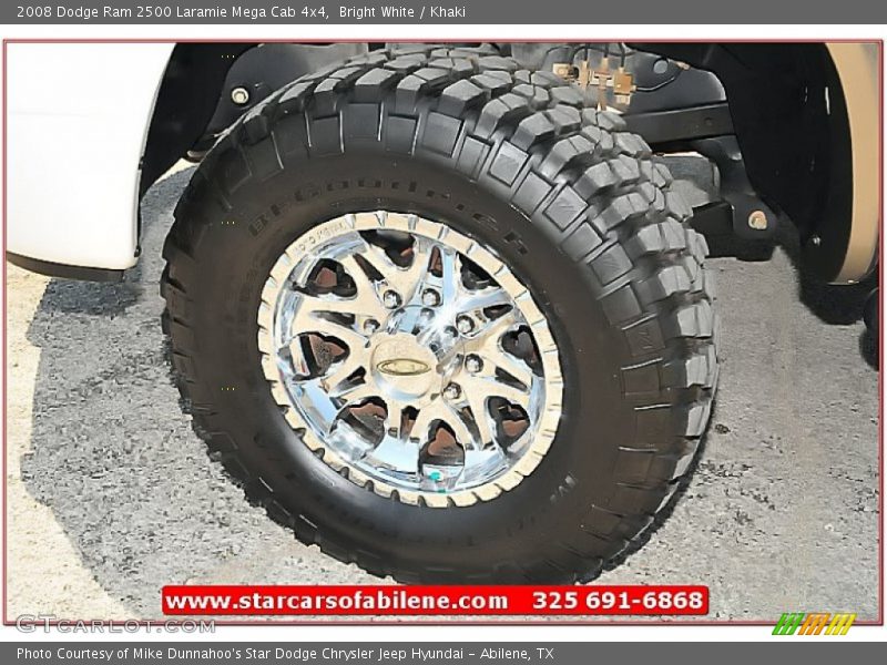 Bright White / Khaki 2008 Dodge Ram 2500 Laramie Mega Cab 4x4