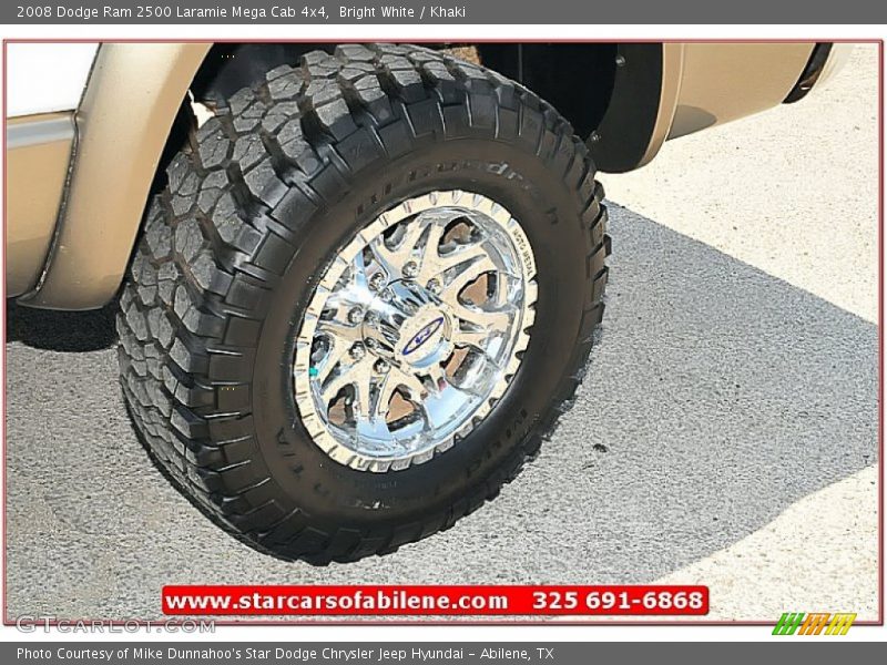 Bright White / Khaki 2008 Dodge Ram 2500 Laramie Mega Cab 4x4
