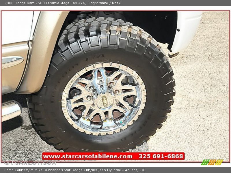 Bright White / Khaki 2008 Dodge Ram 2500 Laramie Mega Cab 4x4