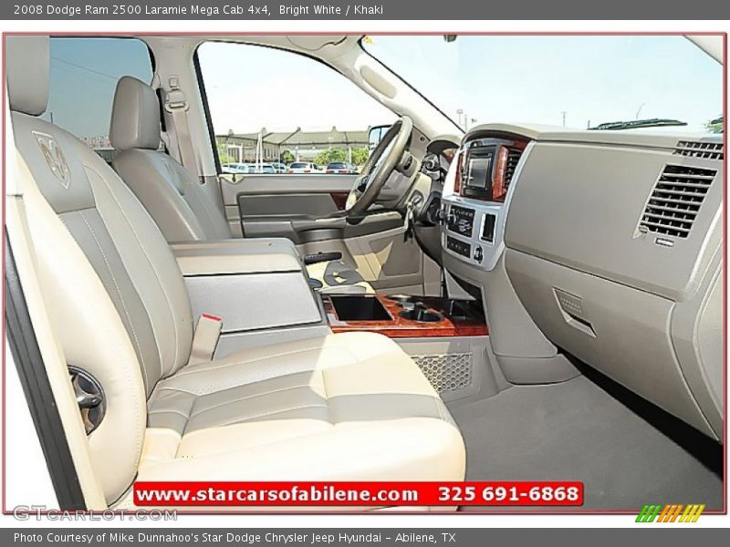 Bright White / Khaki 2008 Dodge Ram 2500 Laramie Mega Cab 4x4