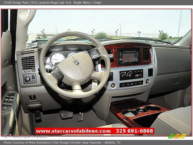 Bright White / Khaki 2008 Dodge Ram 2500 Laramie Mega Cab 4x4