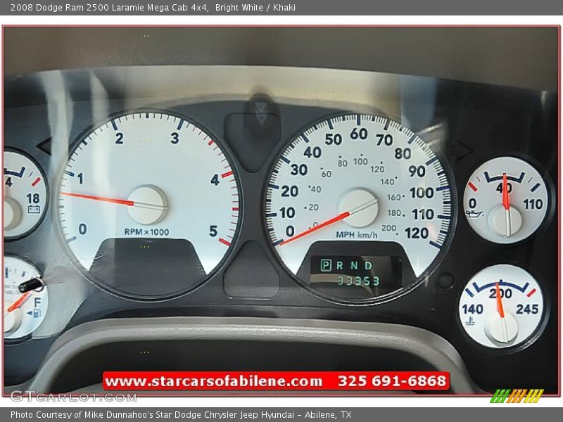 Bright White / Khaki 2008 Dodge Ram 2500 Laramie Mega Cab 4x4