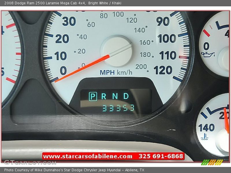 Bright White / Khaki 2008 Dodge Ram 2500 Laramie Mega Cab 4x4