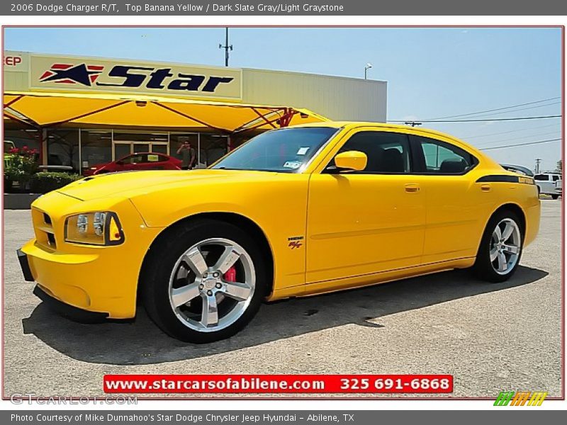 Top Banana Yellow / Dark Slate Gray/Light Graystone 2006 Dodge Charger R/T