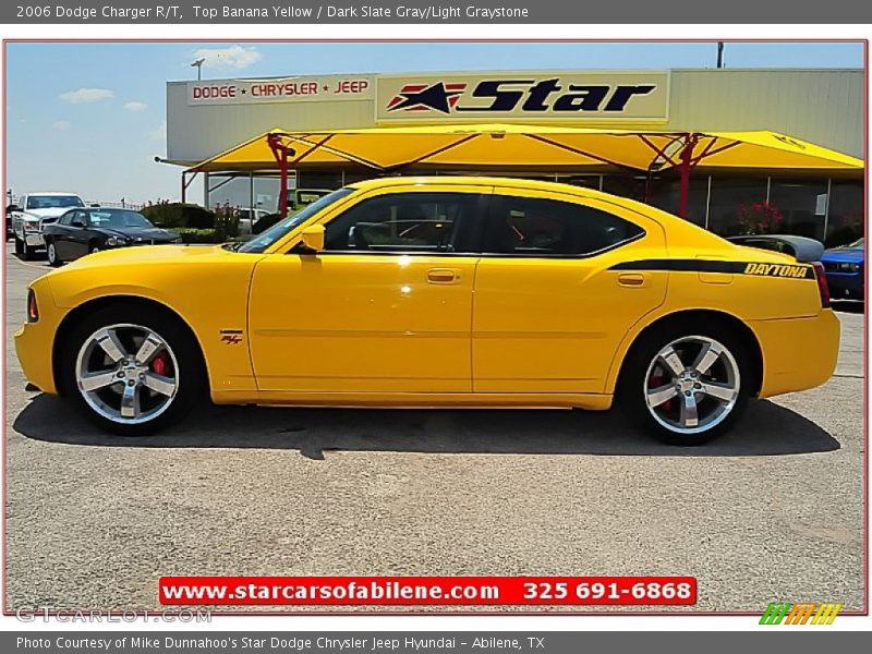 Top Banana Yellow / Dark Slate Gray/Light Graystone 2006 Dodge Charger R/T